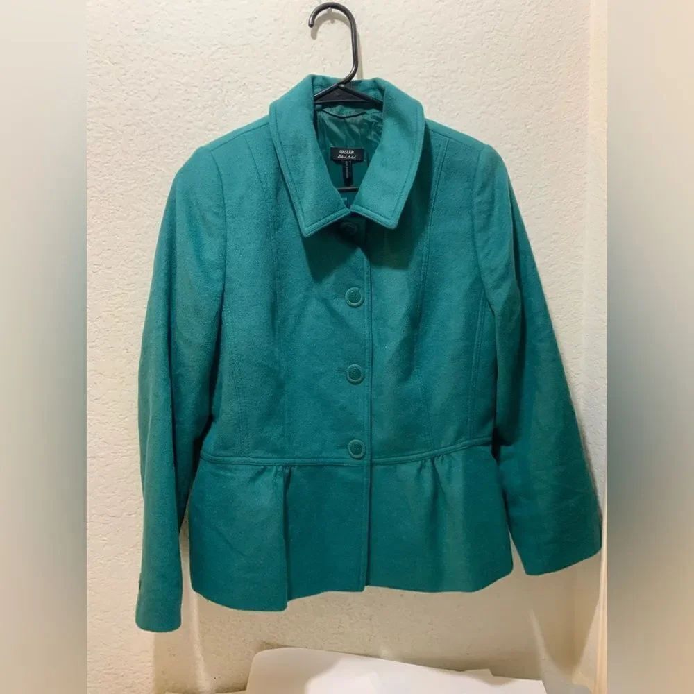Basler Black Label Suit Jacket Blazer Green Button Long Sleeve Lined 38